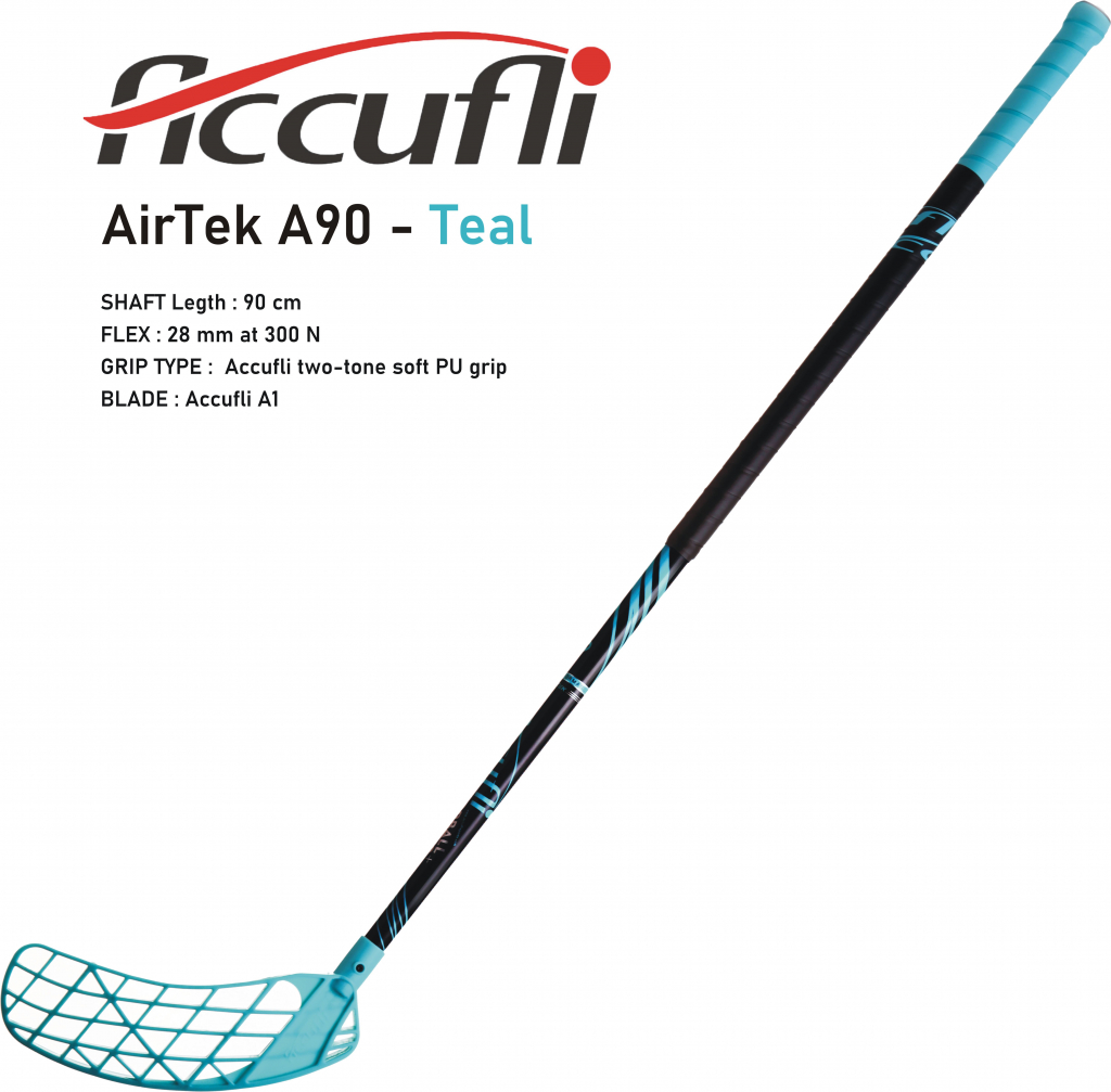 Florbalová hokejka ACCUFLI AirTek A90 Teal