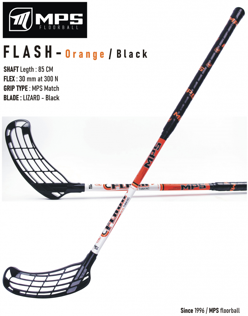 Florbalová hokejka MPS FLASH Orange/Black - Junior