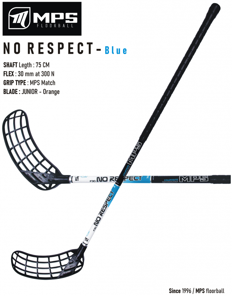 Florbalová hokejka MPS NO RESPECT Black/Blue 95 cm