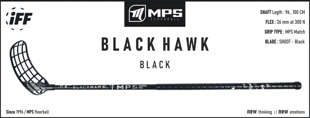 Florbalová hokejka MPS BLACK HAWK Black IFF