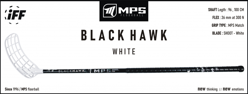 Florbalová hokejka MPS BLACK HAWK Black/White IFF