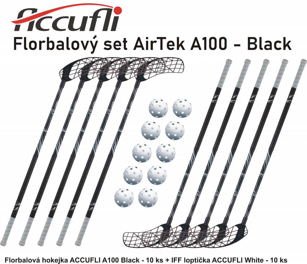 Florbalový set ACCUFLI AirTek A100 - Black