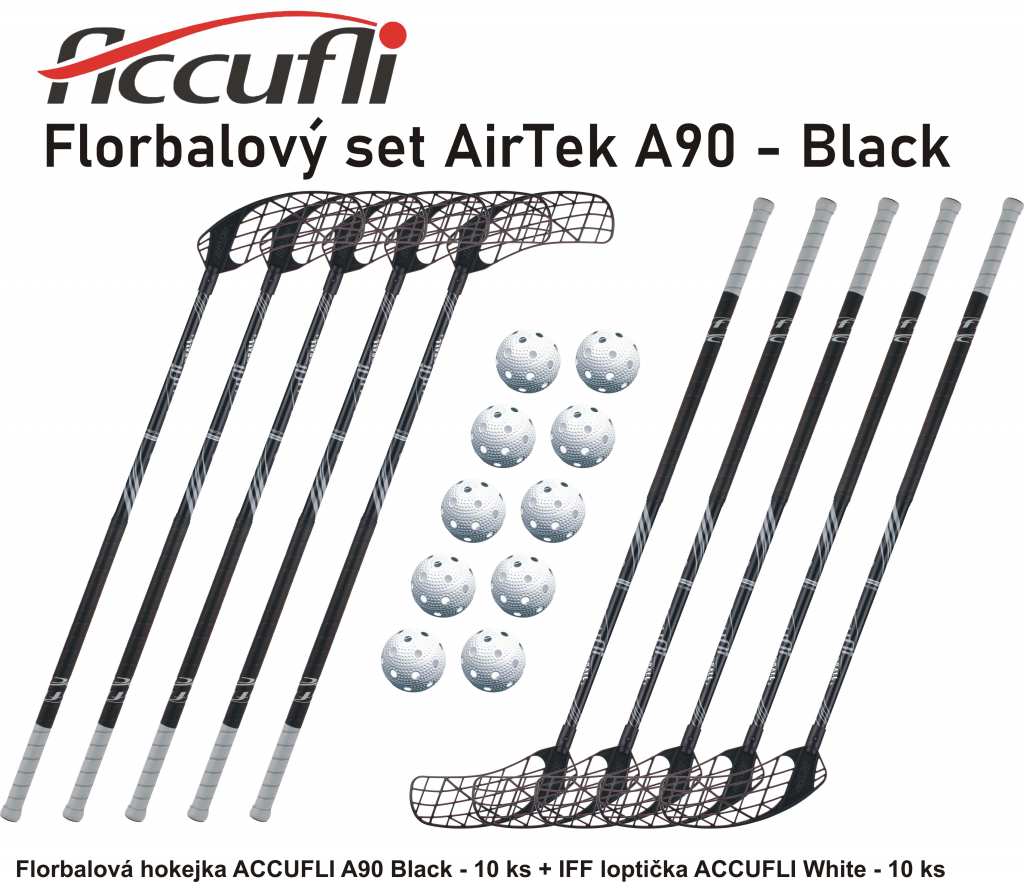 Florbalový set ACCUFLI AirTek A90 - Black