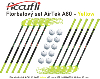 Florbalov set ACCUFLI AirTek A80 - Yellow