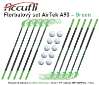 Florbalov set ACCUFLI AirTek A90 - Green