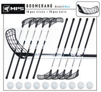 Florbalov set MPS BOOMERANG Black/Blue - 10 ks