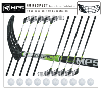 Florbalov set MPS NO RESPECT Green/Black - 10 ks