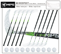 Florbalov set MPS NO RESPECT Green/White - 10 ks