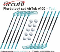 Florbalový set ACCUFLI AirTek A100 - Teal