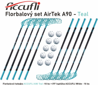 Florbalový set ACCUFLI AirTek A90 - Teal