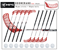 Florbalov set MPS BOOMERANG Red/Black - 10 ks