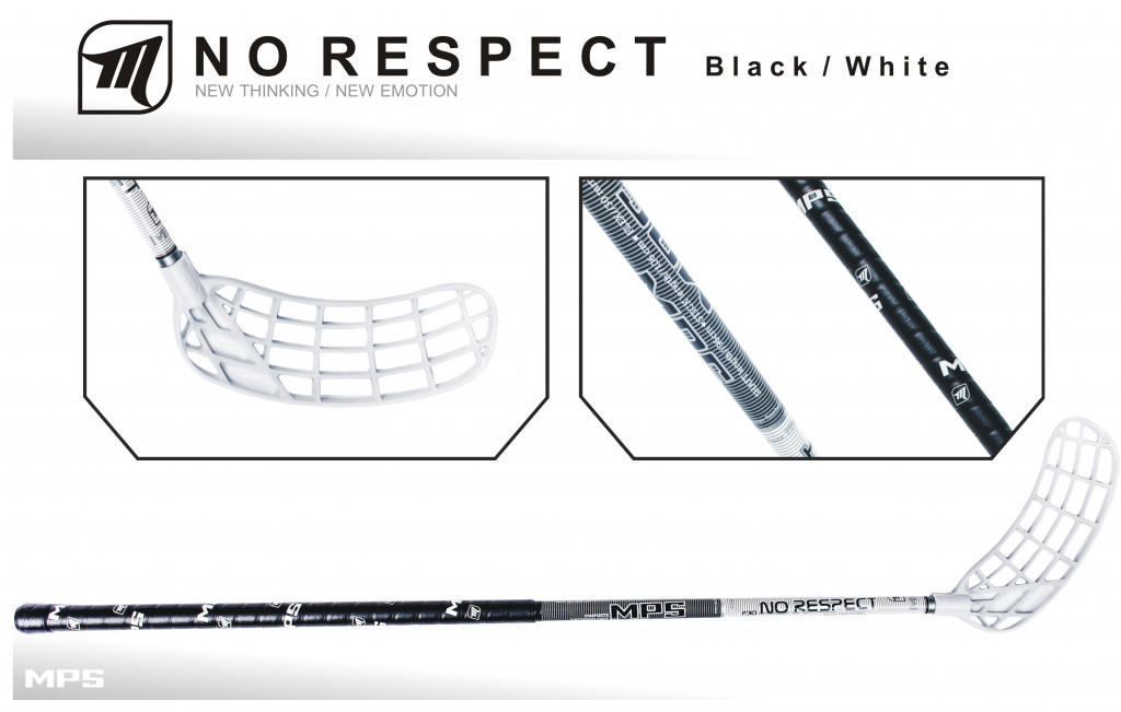 Florbalová hokejka MPS NO RESPECT Black/White