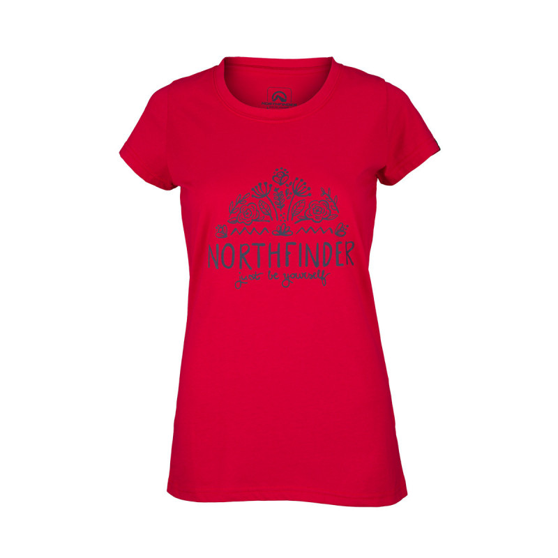NORTHFINDER dámske travel tričko MARA - červené