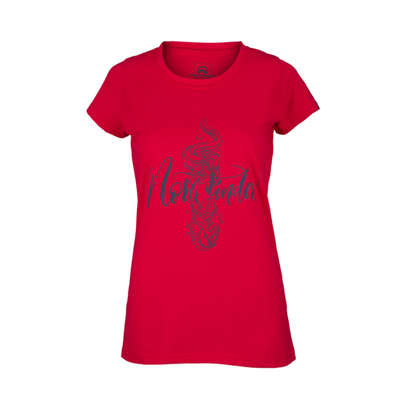 NORTHFINDER Dámske tričko bavlnený štýl LEXI - červené