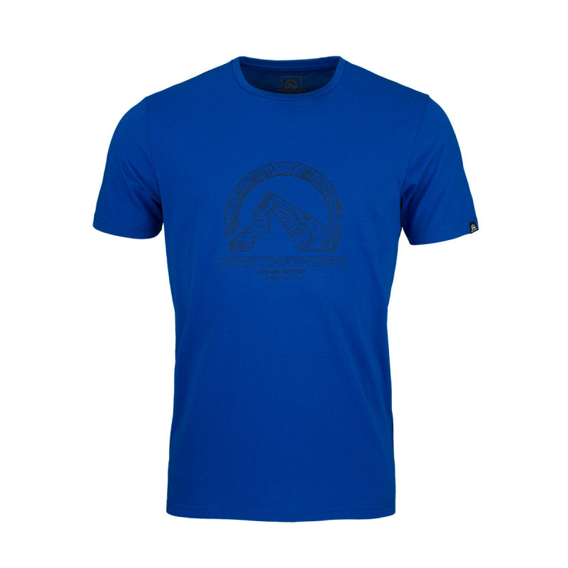 NORTHFINDER pánske outdoorové tričko s piktogramom BRICE - modré