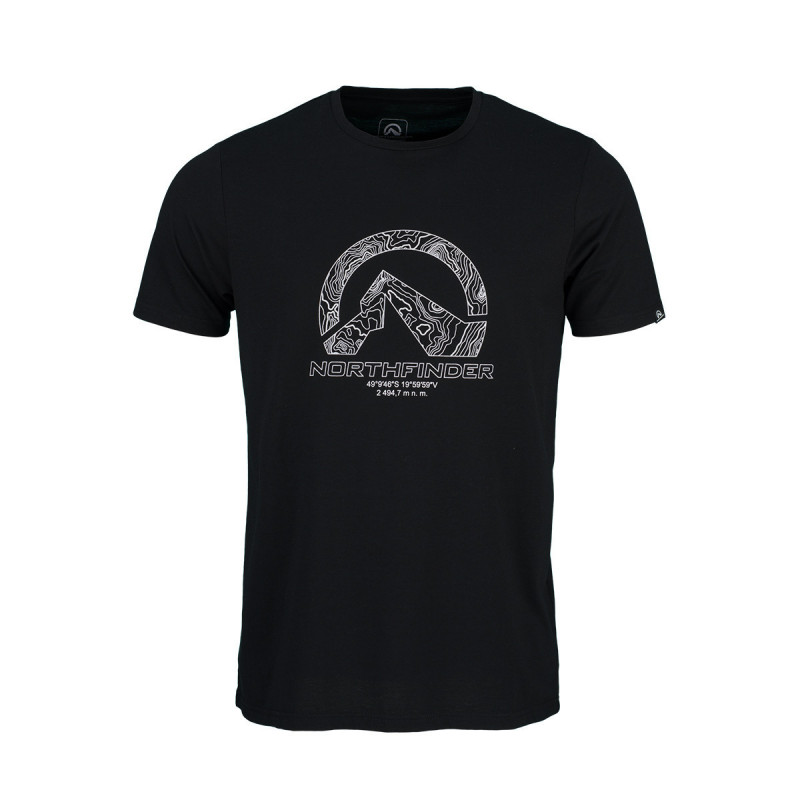 NORTHFINDER pánske outdoorové tričko s piktogramom BRICE - čierne