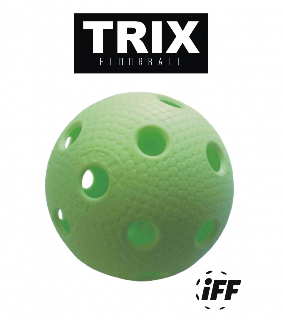 Florbalová loptička TRIX - bledo zelená