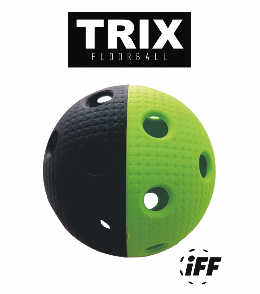 Florbalová loptička TRIX DUO - čierno/zelená